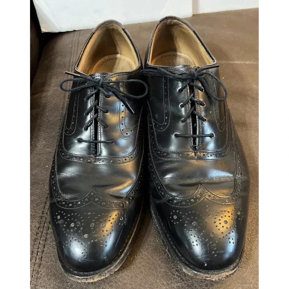 Johnston & Murphy Limited Wingtip Oxford Lace Up Shoes Men's SZ 9 1/2 Black